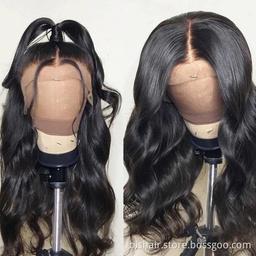 Pre Plucked Brazilian 100% Real Human Hair Long Body Wave HD Transparent Lace Body Wave Wig 100% T Part Lace Front Wigs